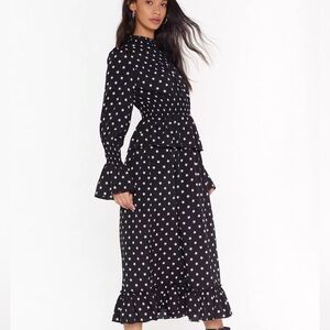 Nasty Gal. Women's long-sleeve maxi dress.
